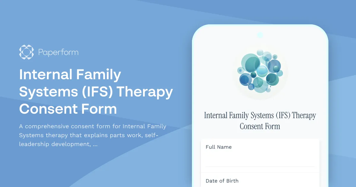 Internal Family Systems (IFS) Therapy Consent Form