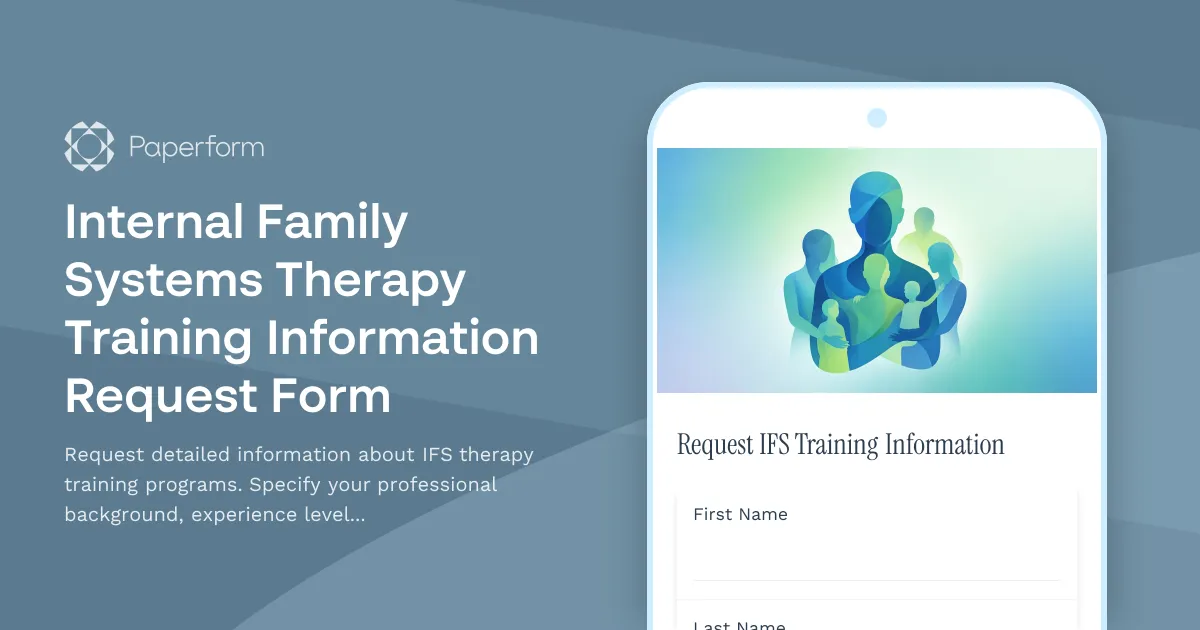 Internal Family Systems Therapy Training Information Request Form