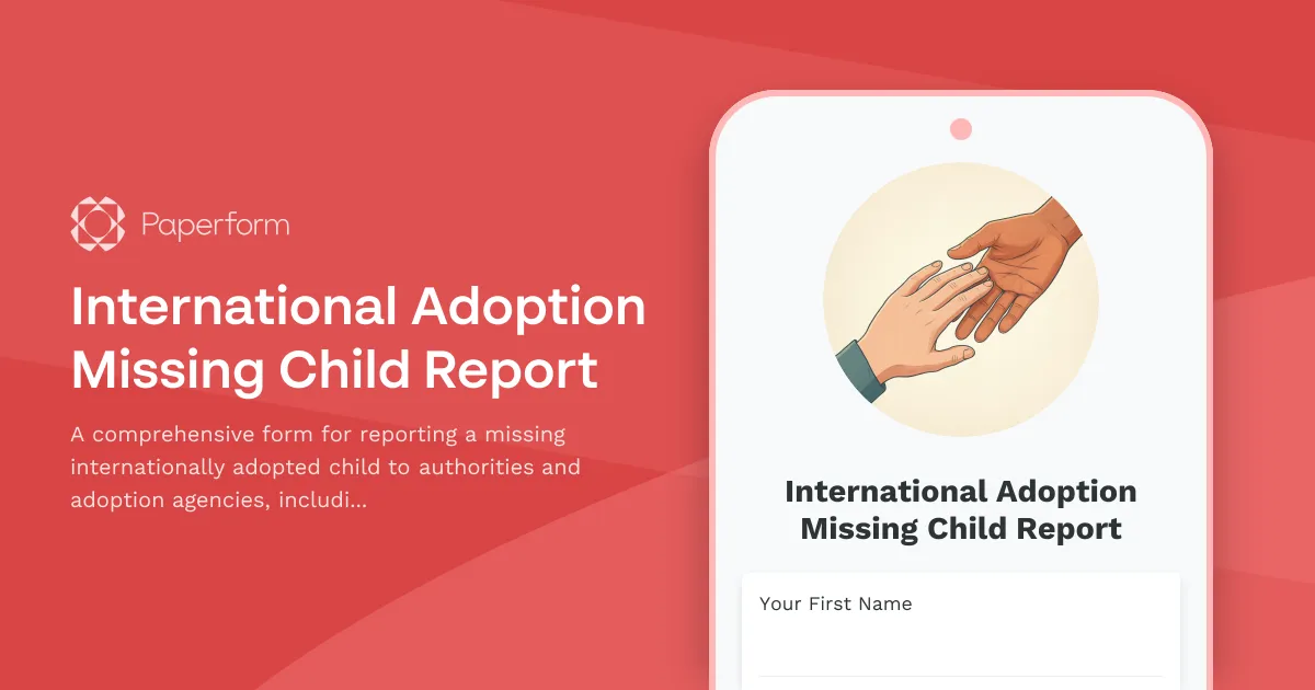 International Adoption Missing Child Report
