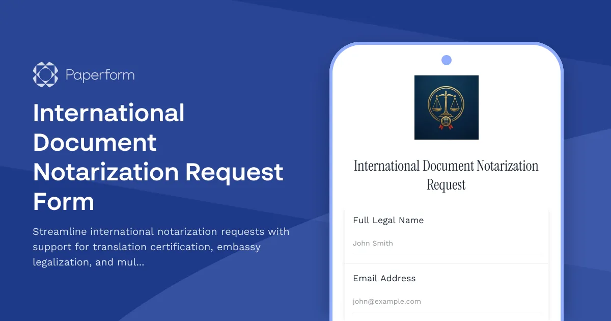 International Document Notarization Request Form