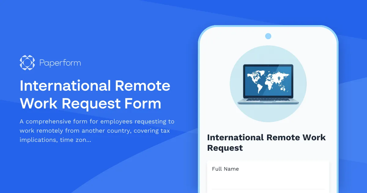 International Remote Work Request Form