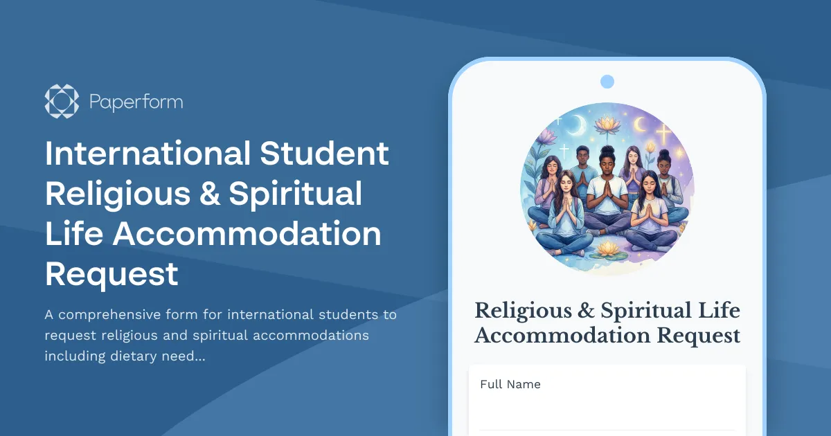 International Student Religious & Spiritual Life Accommodation Request