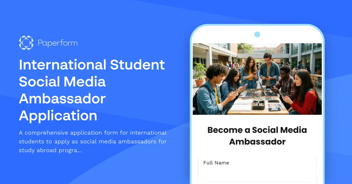 International Student Social Media Ambassador Application