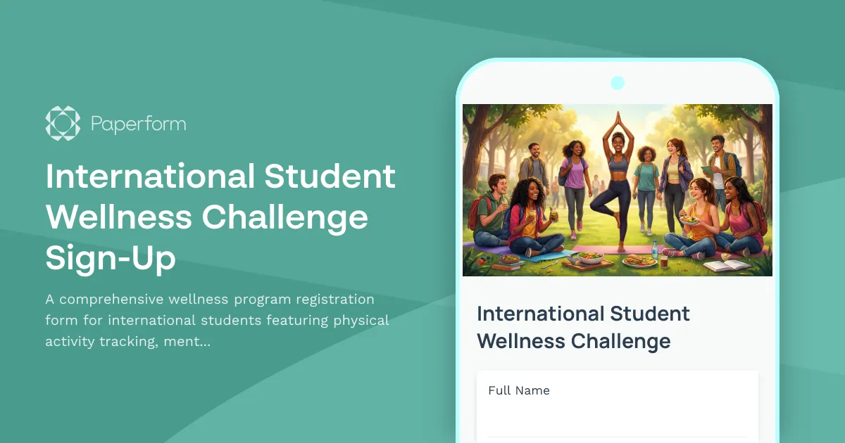 International Student Wellness Challenge Sign-Up