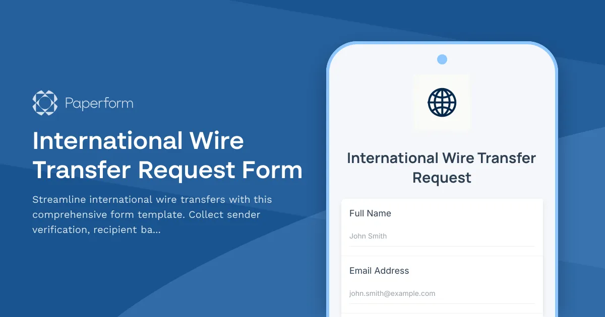 International Wire Transfer Request Form