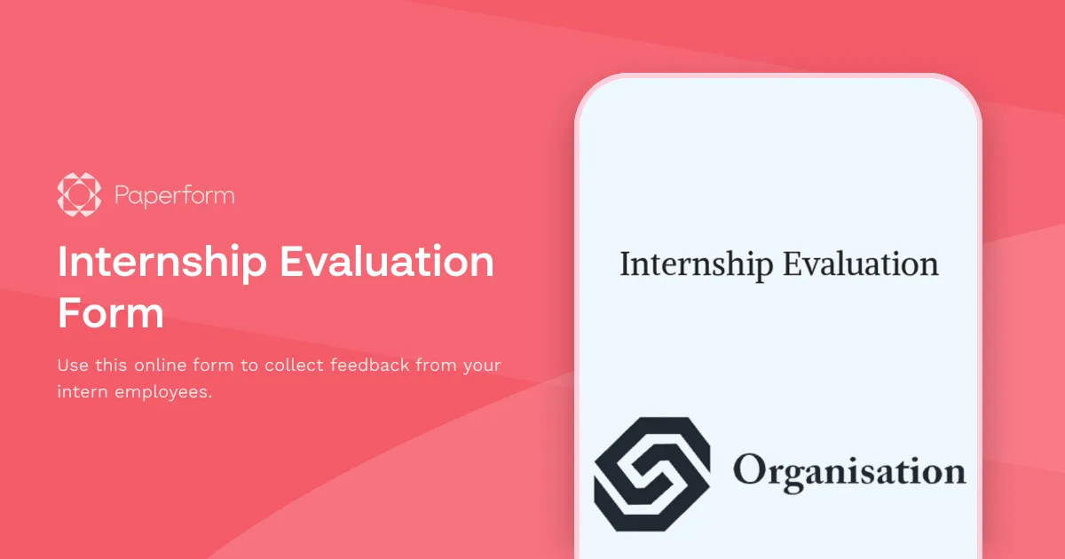 Internship Evaluation Form