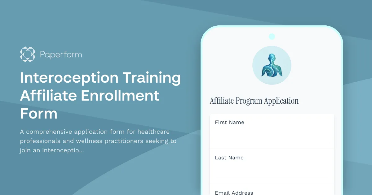 Interoception Training Affiliate Enrollment Form