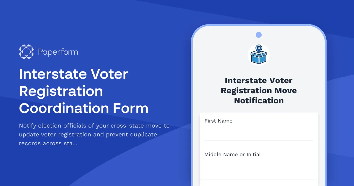 Interstate Voter Registration Coordination Form