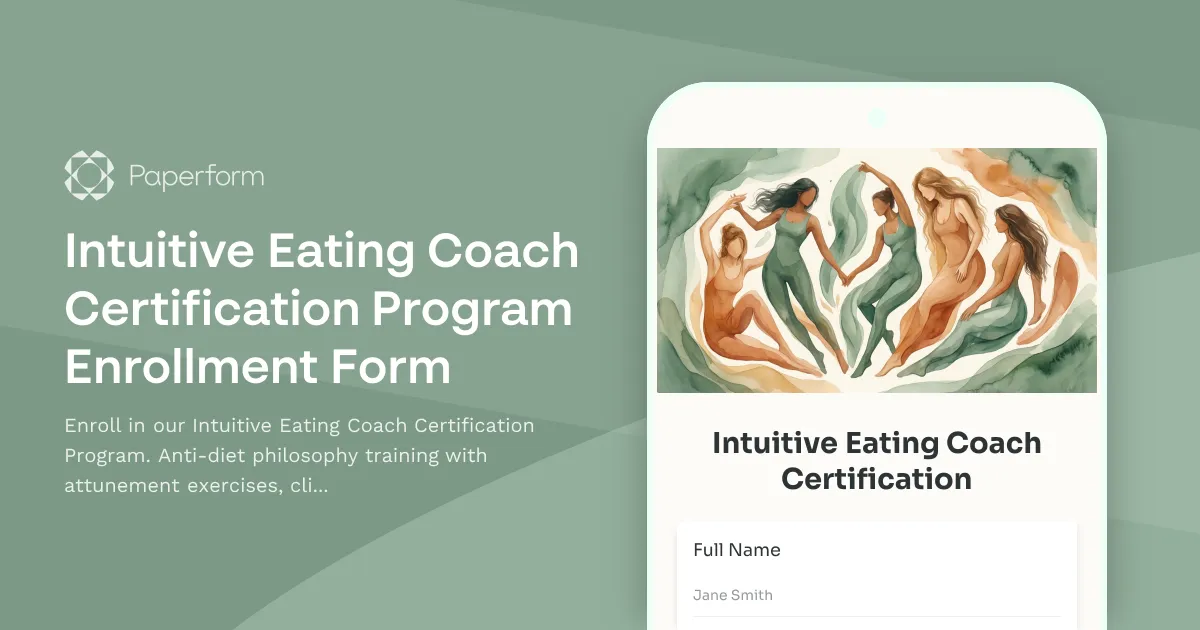 Intuitive Eating Coach Certification Program Enrollment Form