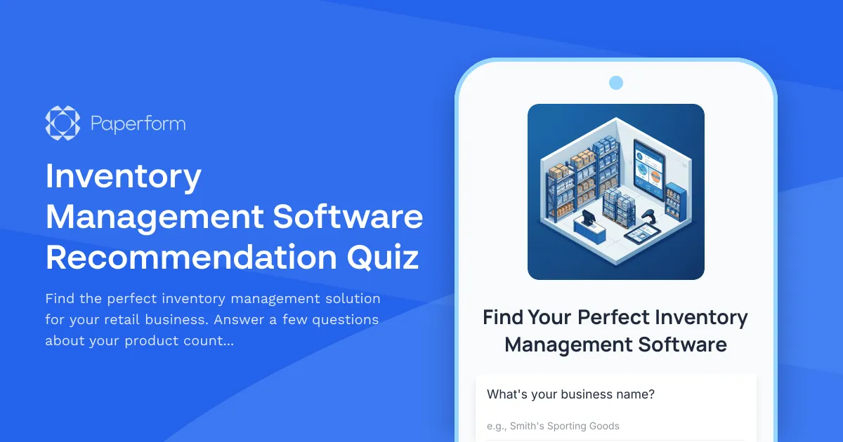 Inventory Management Software Recommendation Quiz