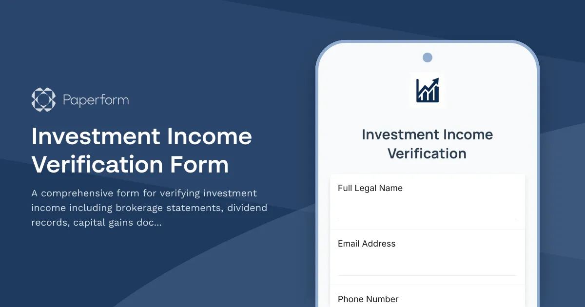 Investment Income Verification Form
