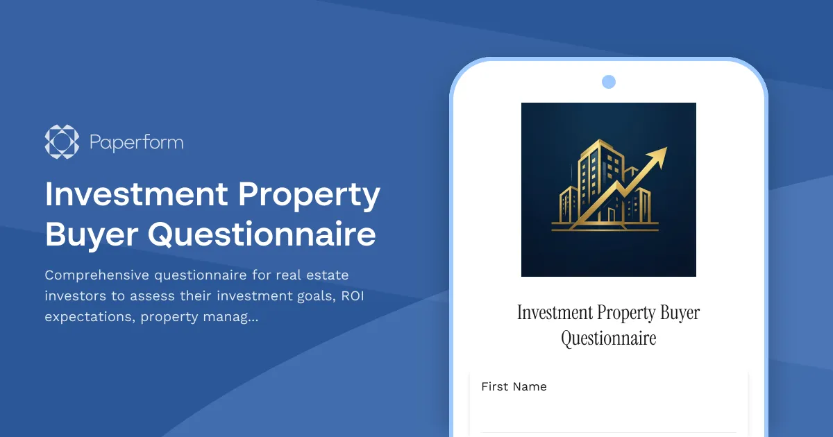 Investment Property Buyer Questionnaire