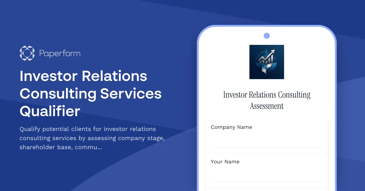 Investor Relations Consulting Services Qualifier