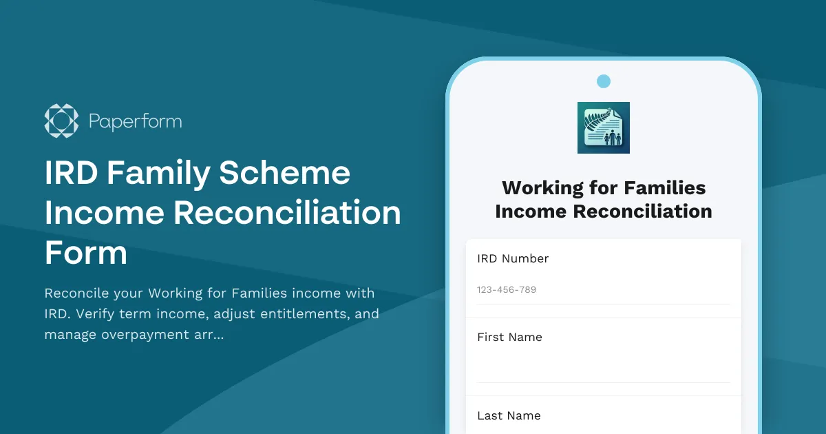 IRD Family Scheme Income Reconciliation Form