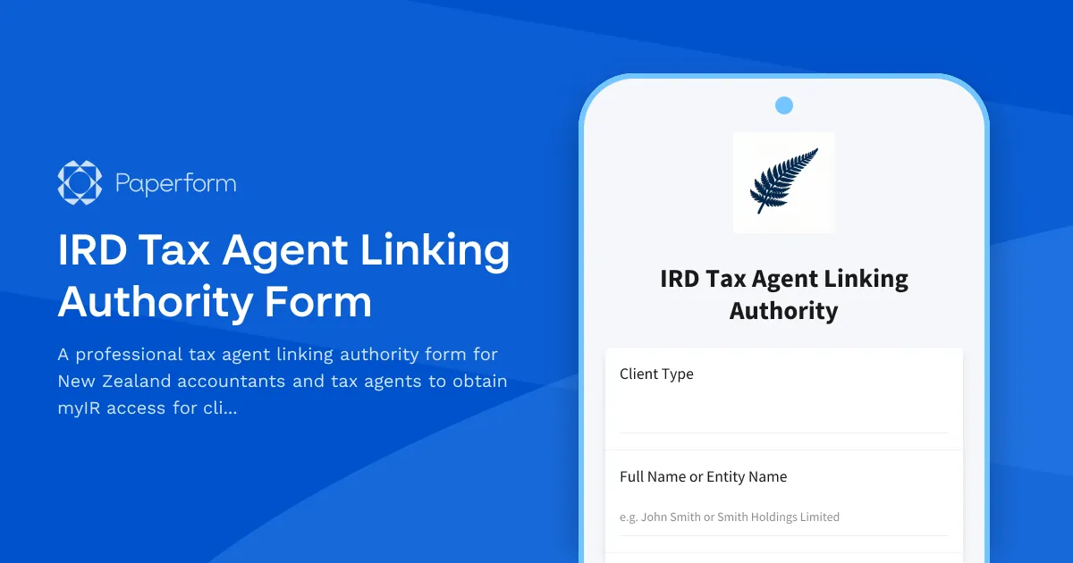 IRD Tax Agent Linking Authority Form