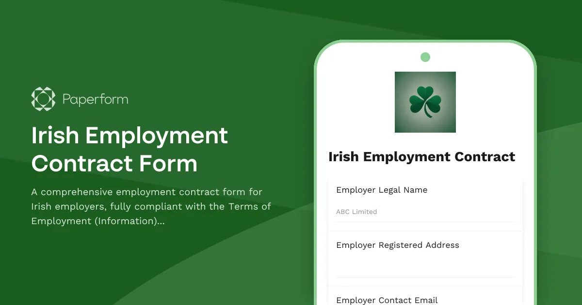 Irish Employment Contract Form