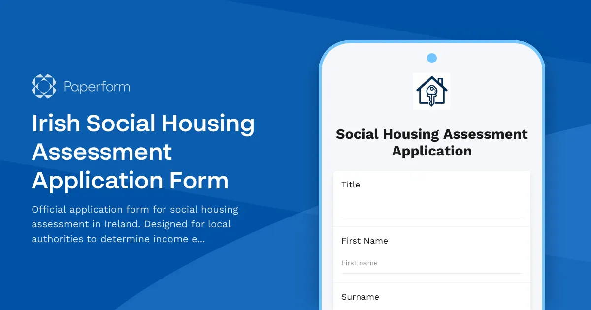 Irish Social Housing Assessment Application Form
