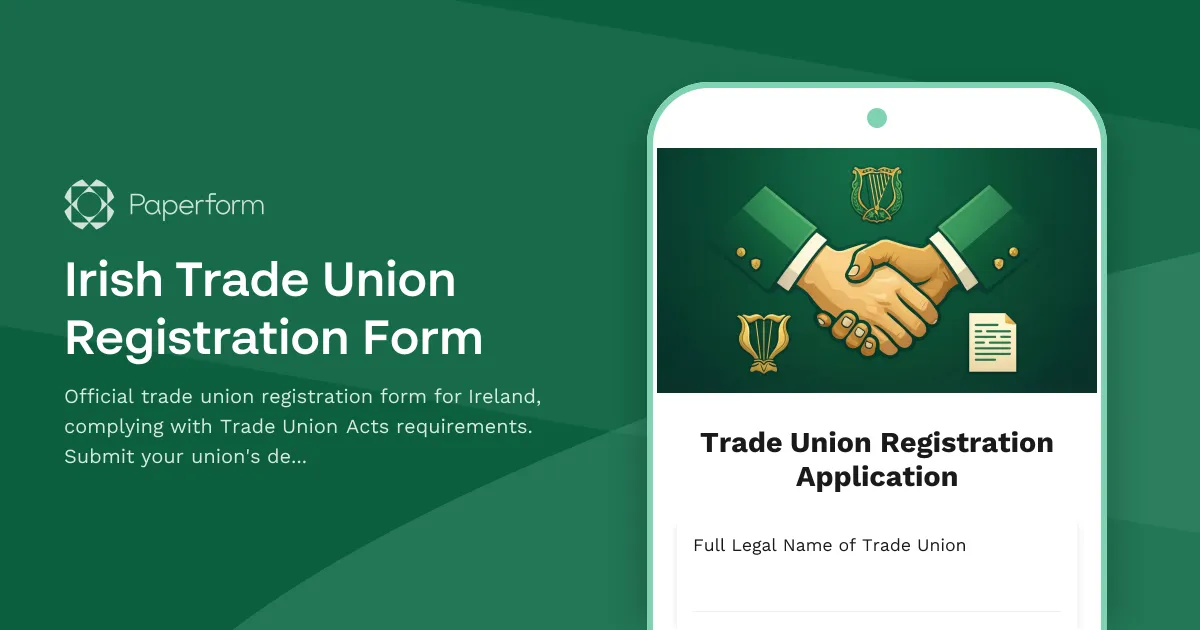 Irish Trade Union Registration Form