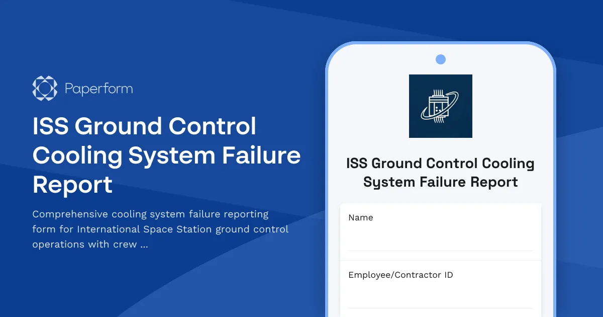 ISS Ground Control Cooling System Failure Report