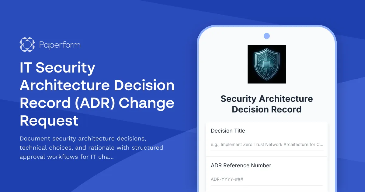 IT Security Architecture Decision Record (ADR) Change Request