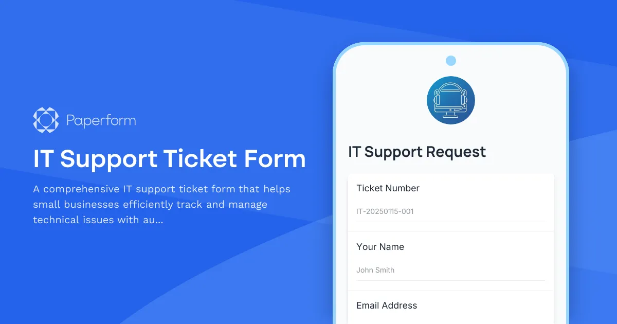 IT Support Ticket Form
