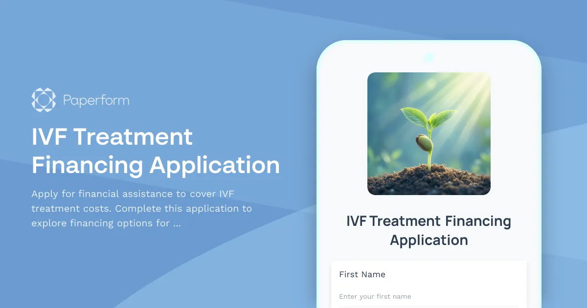 IVF Treatment Financing Application