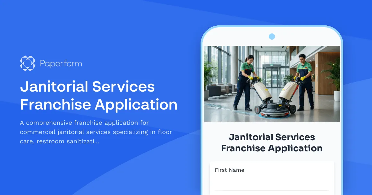 Janitorial Services Franchise Application