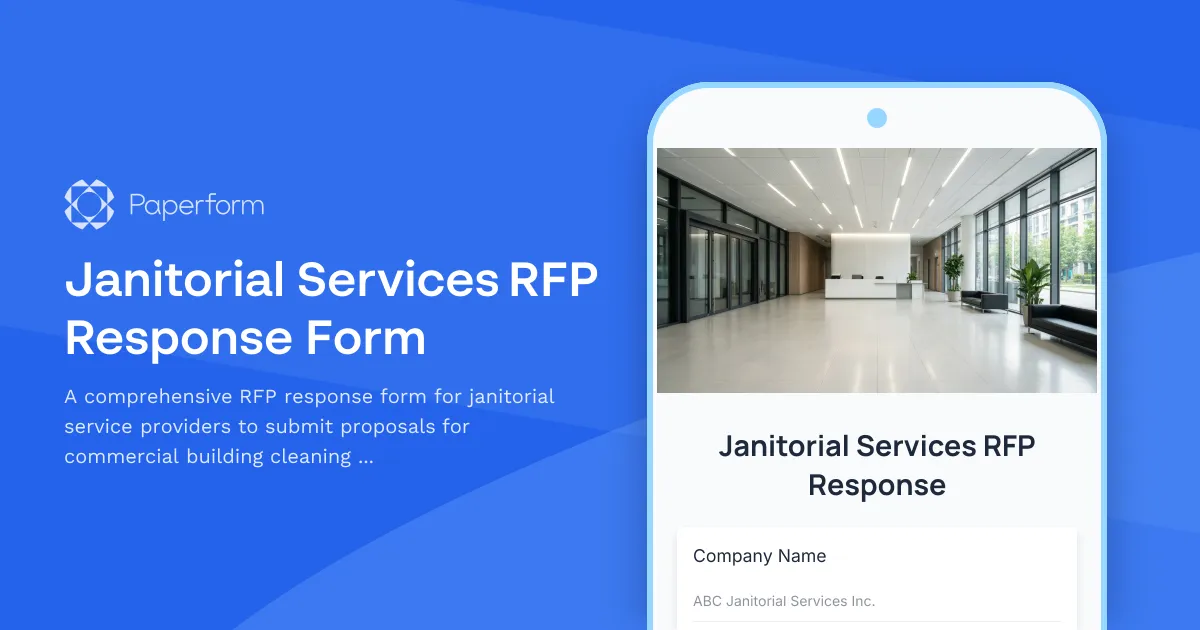 Janitorial Services RFP Response Form