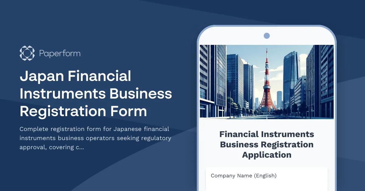 Japan Financial Instruments Business Registration Form