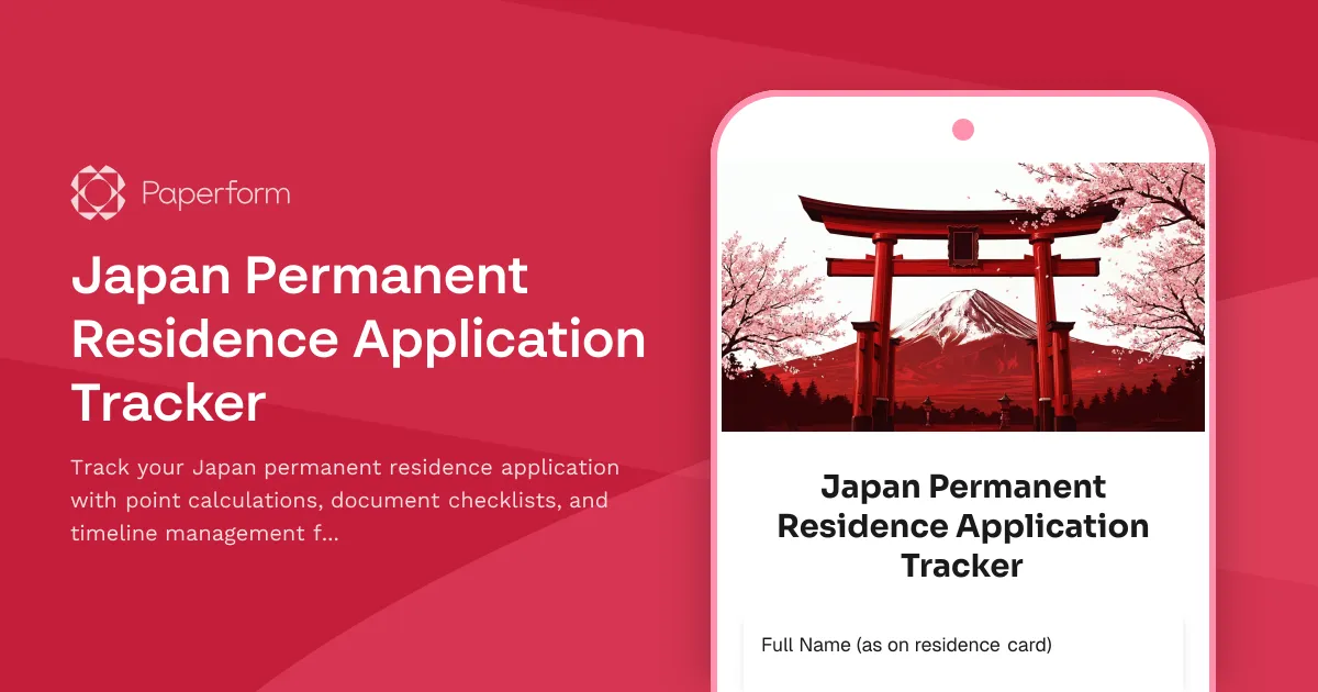Japan Permanent Residence Application Tracker
