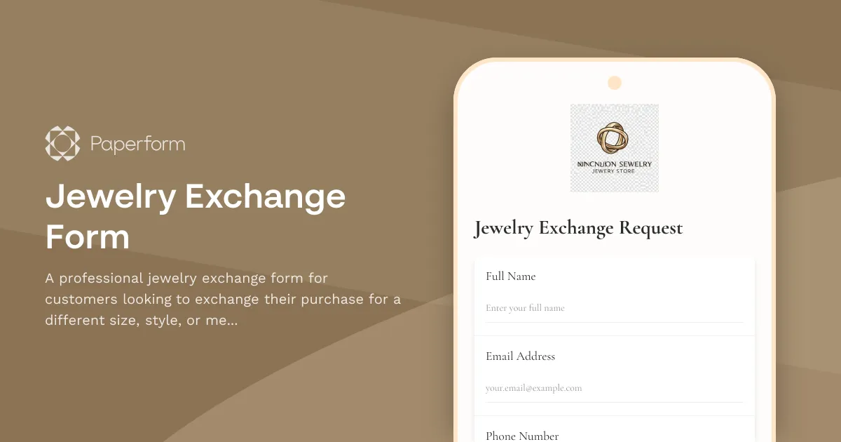 Jewelry Exchange Form
