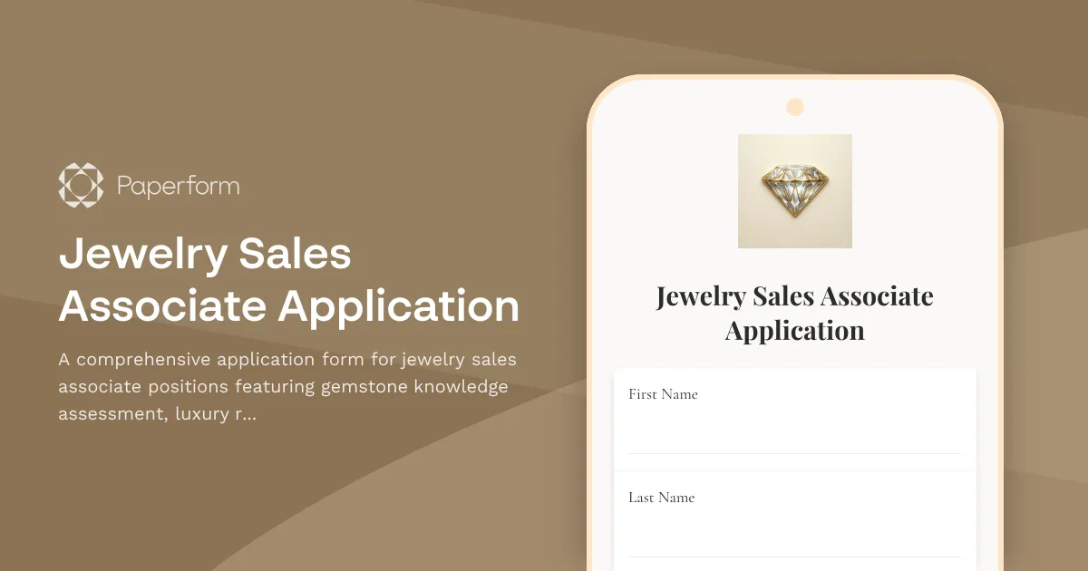 Jewelry Sales Associate Application