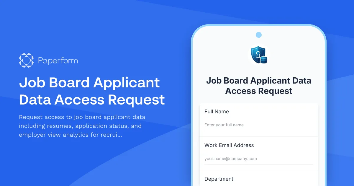 Job Board Applicant Data Access Request