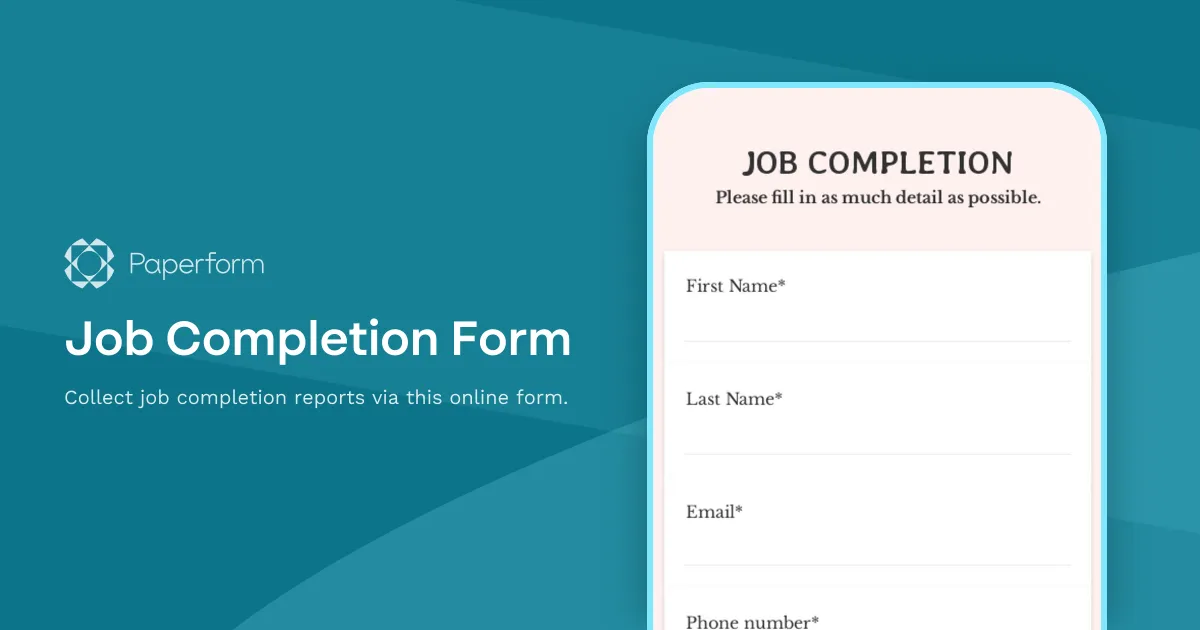 Job Completion Form