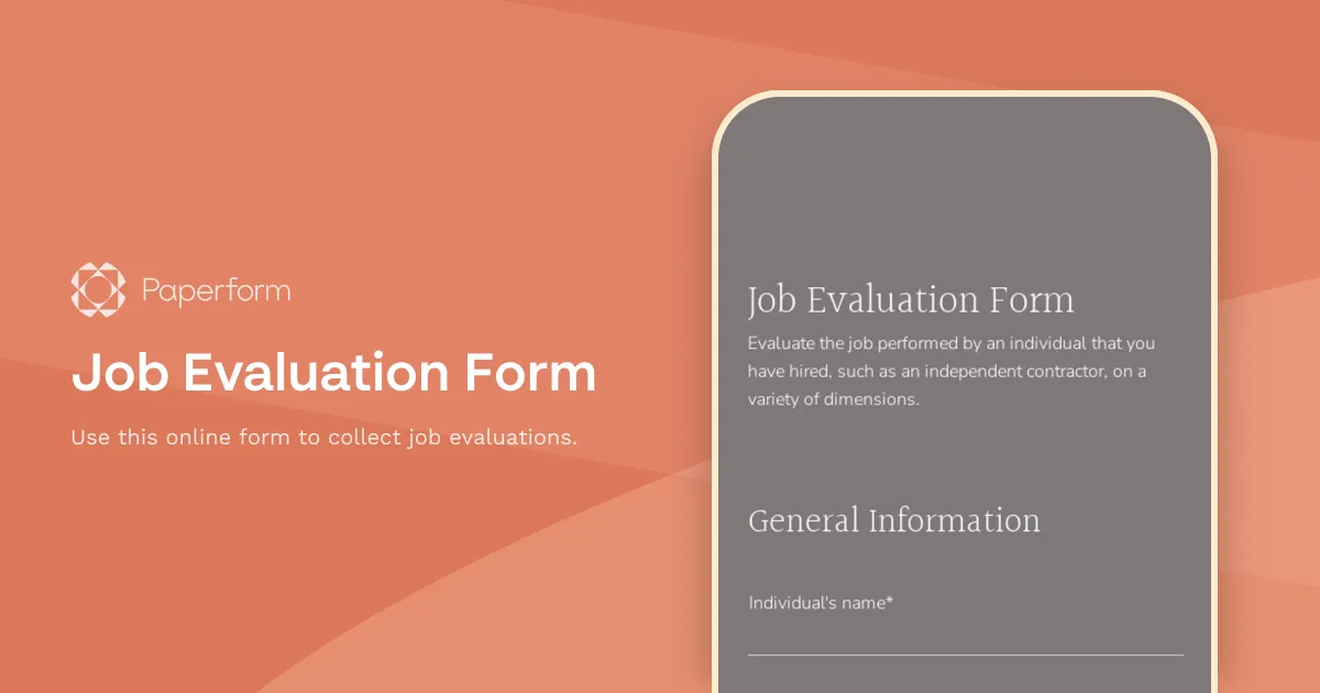 Job Evaluation Form
