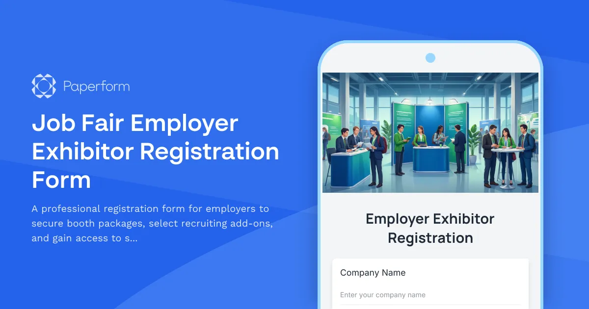 Job Fair Employer Exhibitor Registration Form