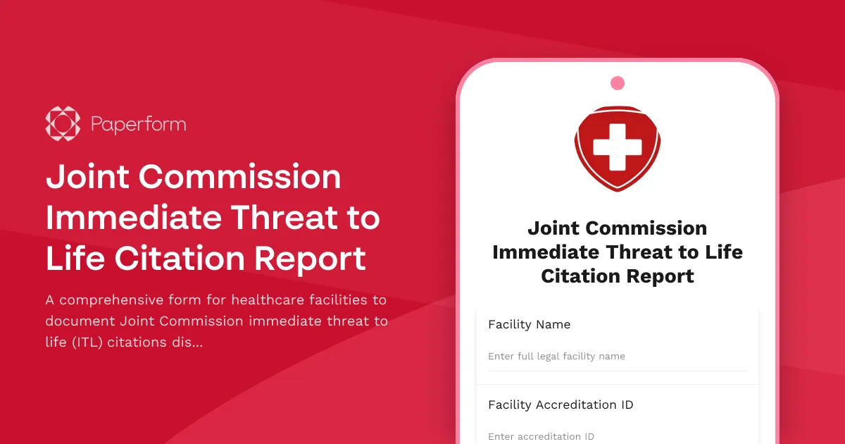 Joint Commission Immediate Threat to Life Citation Report