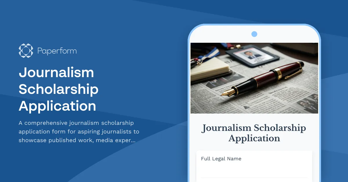Journalism Scholarship Application