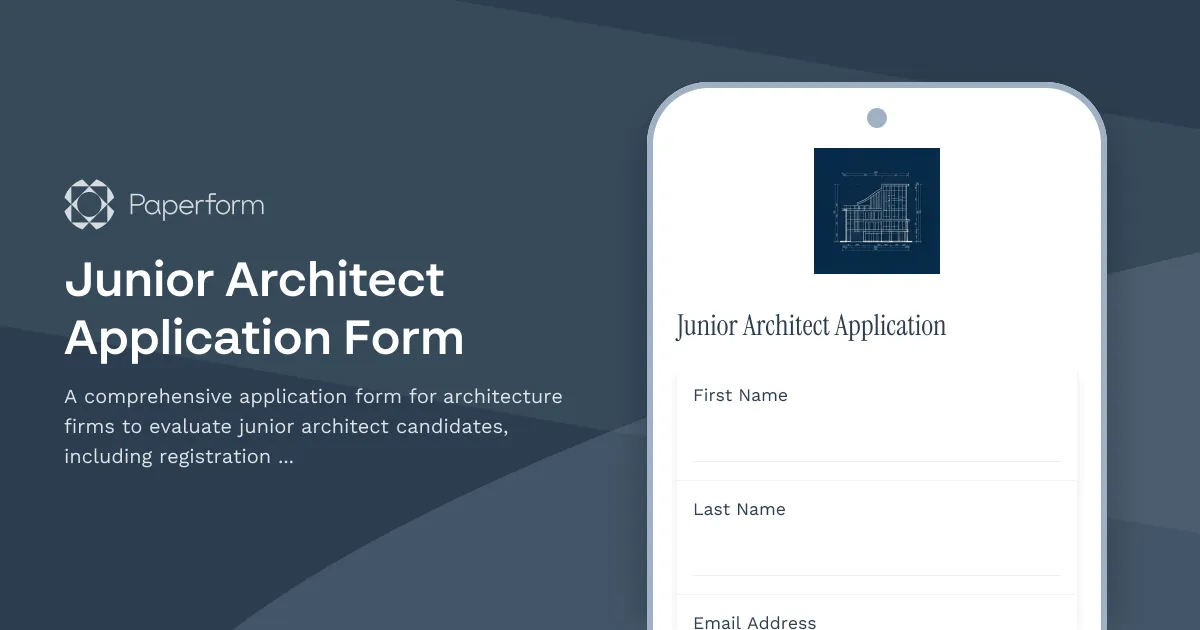 Junior Architect Application Form