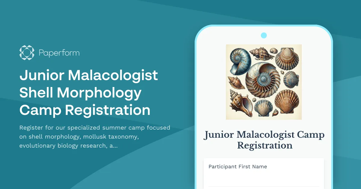 Junior Malacologist Shell Morphology Camp Registration