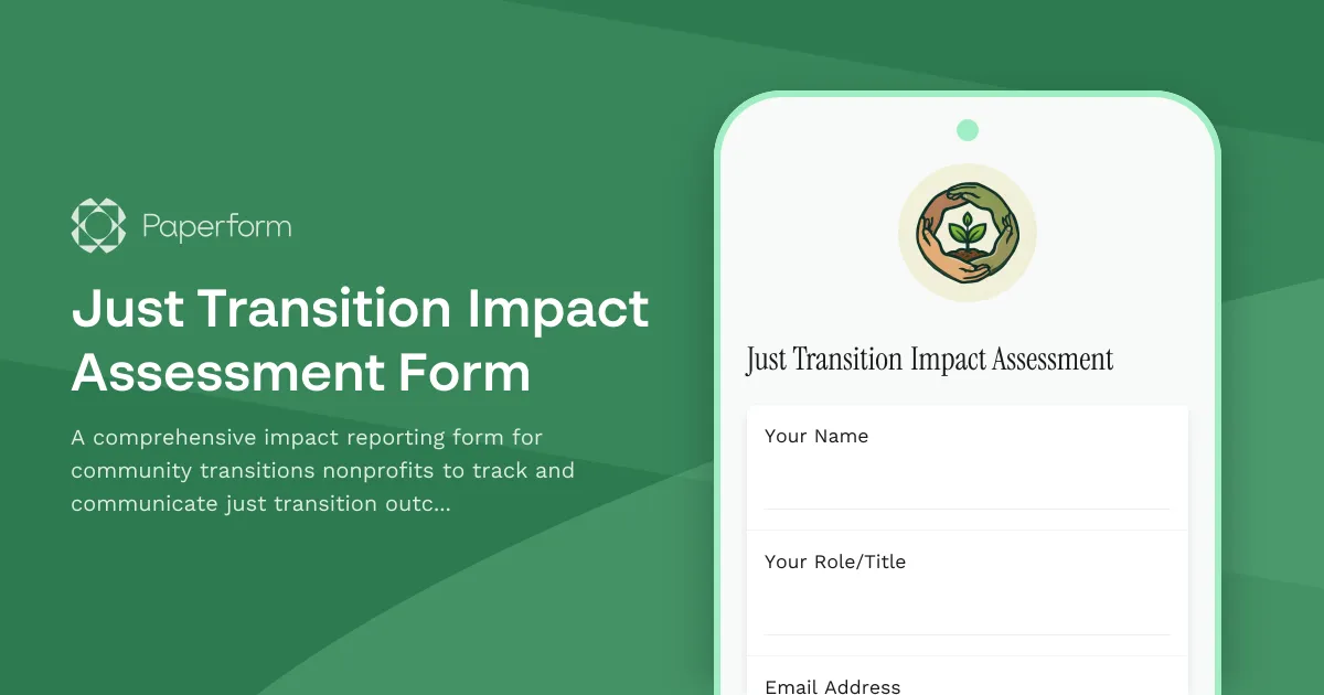 Just Transition Impact Assessment Form