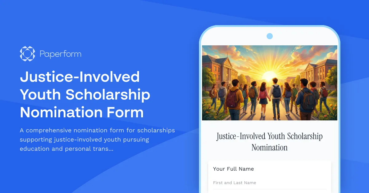 Justice-Involved Youth Scholarship Nomination Form