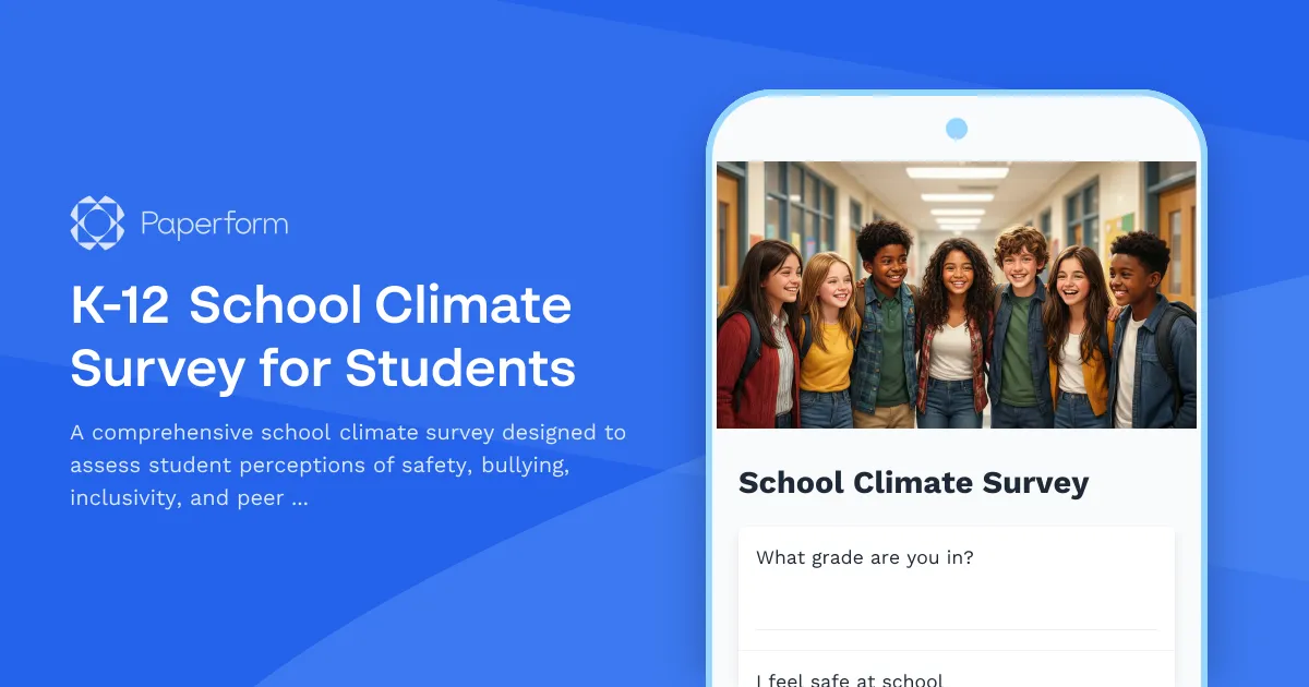 K-12 School Climate Survey for Students