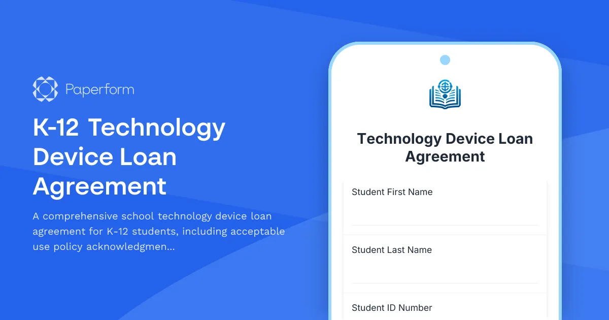 K-12 Technology Device Loan Agreement