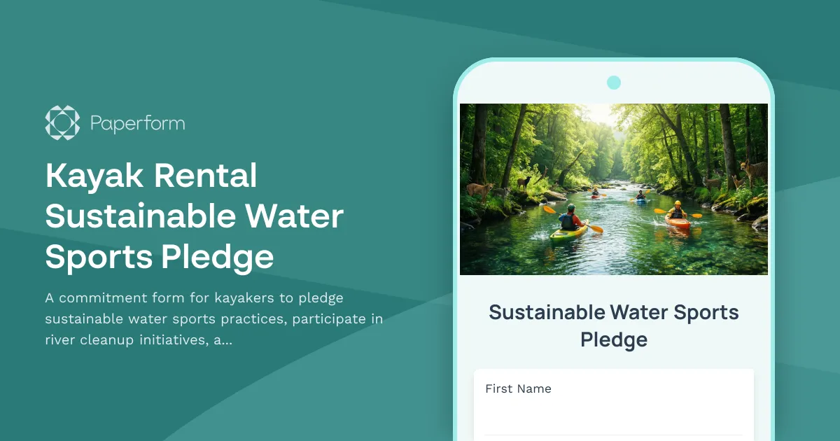 Kayak Rental Sustainable Water Sports Pledge