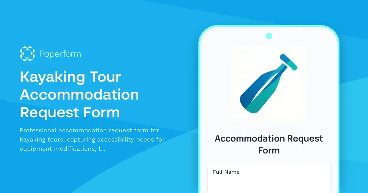 Kayaking Tour Accommodation Request Form
