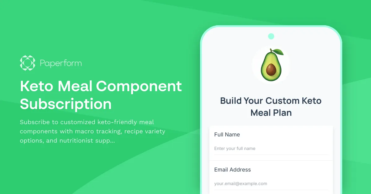 Keto Meal Component Subscription