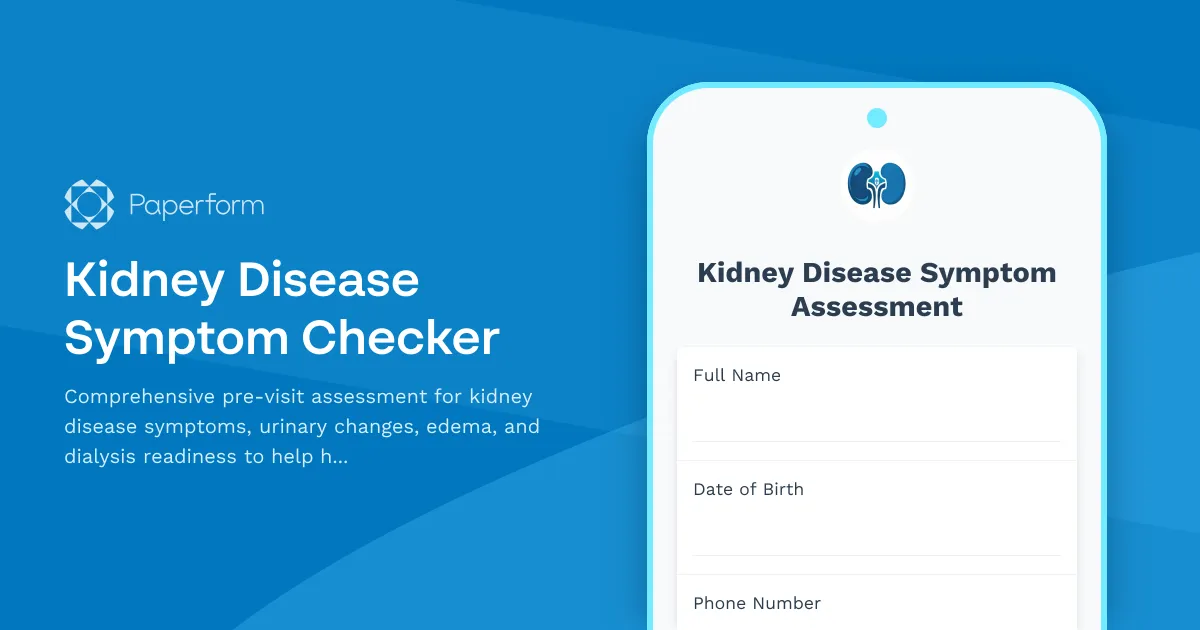 Kidney Disease Symptom Checker