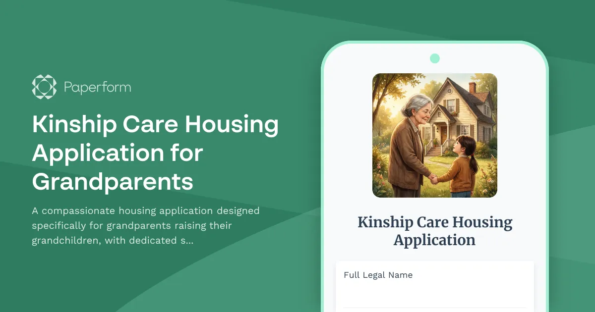 Kinship Care Housing Application for Grandparents