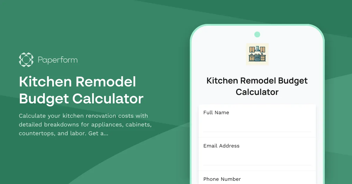 Kitchen Remodel Budget Calculator